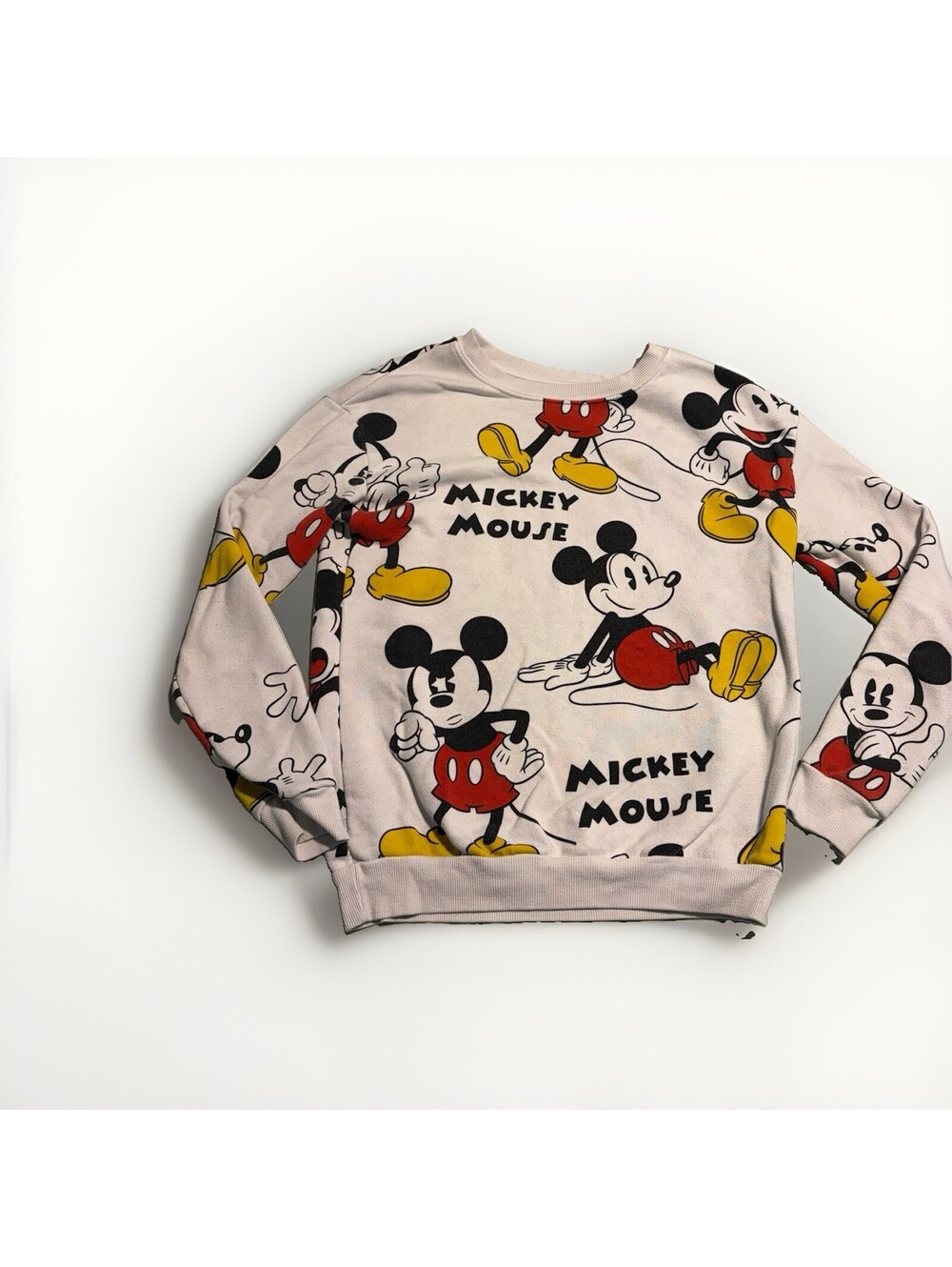 Disney Mickey Mouse White Red Black Women’s Sweatshirt Sz Small